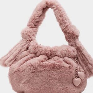 Betsey Johnson Pink Fur Tote Rare